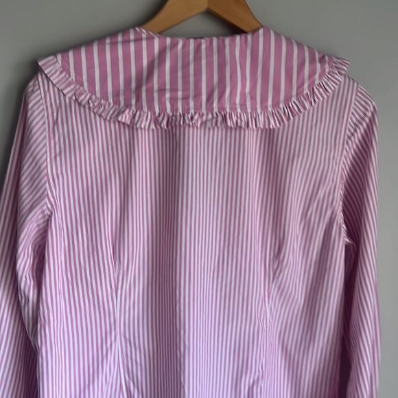 GANNI Ruffled striped cotton-poplin blouse - Picture 13 of 16